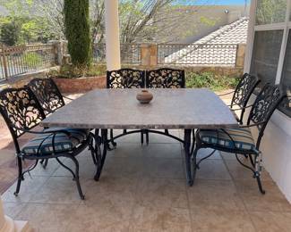 Patio table-62x62x29 & 6 chairs-23x38
