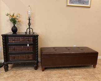 Storage ottoman-50x19x16 & 3 drawer cabinet-28x18x31