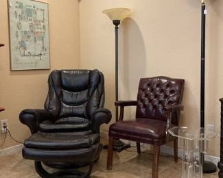 True Seating Concepts swivel chair-37x38 ottoman-25x22x19 Burgundy chair-26x35