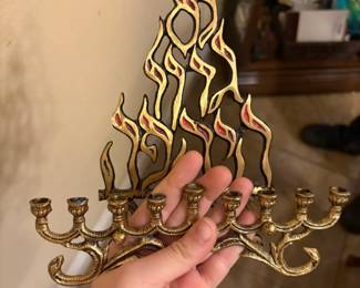 vintage brass menorah
