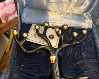 Brass menorah, art deco inspired