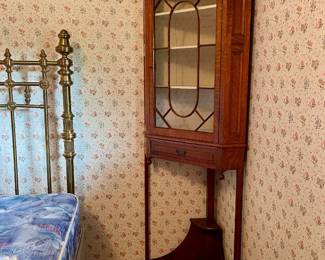 English Georgian Style Corner Display Cabinet