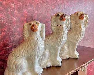 19th Century Staffordshire Spaniel Dogs