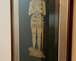 English Brass Rubbings in Gold on Black Paper – Edward, the Black Prince