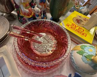 Vintage Salad Set Imperial Glass