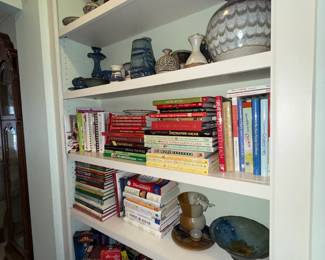 Cookbooks and Vintage stoneware