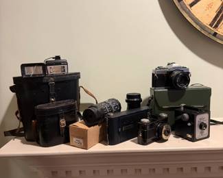 Vintage Cameras and Binoculars - Pentax, Kodak, Minolta