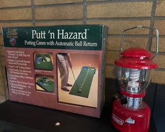 Club Champ "Putt 'n Hazard" Indoor Putting Green System, Coleman Retro Rechargeable Battery Powered Lantern