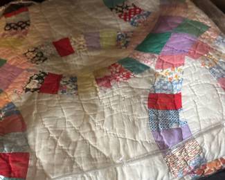 Double Wedding Ring Patchwork Quilt