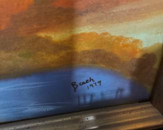 1979 Framed Landscape Painting Signed Beach