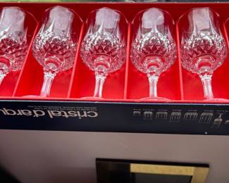 Set of 6 Cristal d'Arques Longchamp Wine Goblets