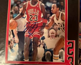 Autographed Chicago Bulls Michael Jordan Photograph