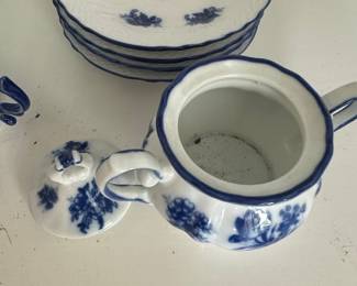 Flow Blue Porcelain Tea Set
