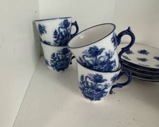Flow Blue Porcelain Tea Set