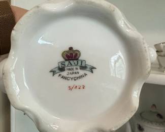 Saji Fancy China Tea Set with Violet Pattern