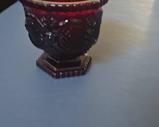 Avon "1876 Cape Cod" Ruby Red Glass Compote Dish