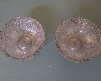 Amethyst Glass Pedestal Bowls