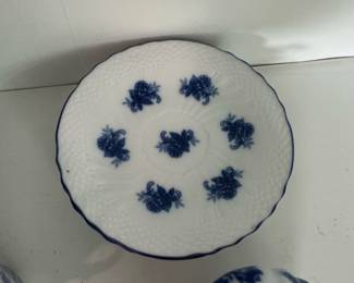 Blue and White Floral Porcelain Tea Set