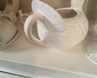 White Ceramic Turkey Pitcher/Gravy Boat