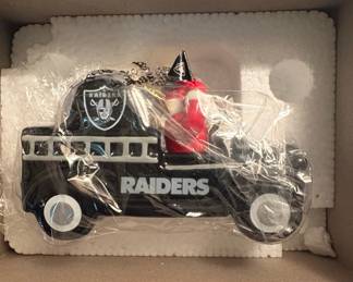 Las Vegas Raiders Ceramic Christmas Truck Figurine