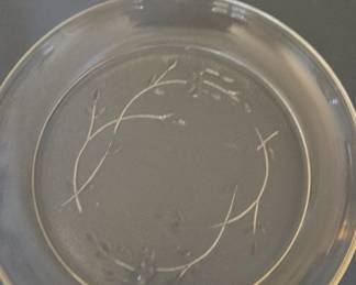 Princess House Heritage Etched Glass Butter Dish with Dome Lid