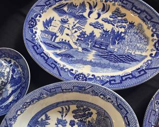 Woods Ware "Willow" Pattern Oval Serving Platter