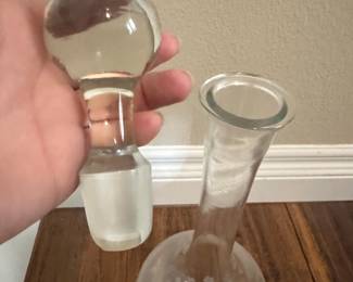 Etched Glass Decanter with Stopper