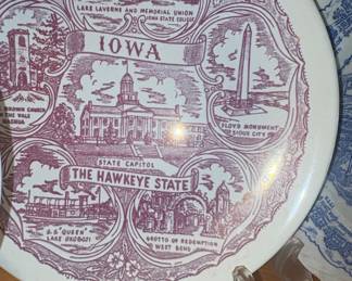 Iowa "The Hawkeye State" Commemorative Plate