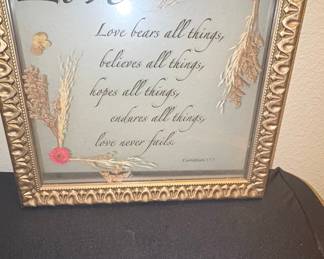 Framed Pressed Flower and Verse Wall Art