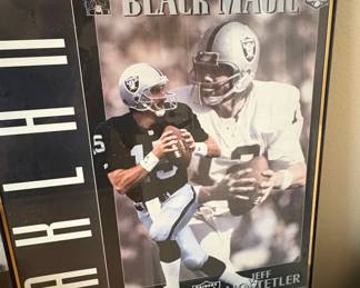 Ken Stabler and Jeff Hostetler "Black Magic" QB Legends Framed Poster