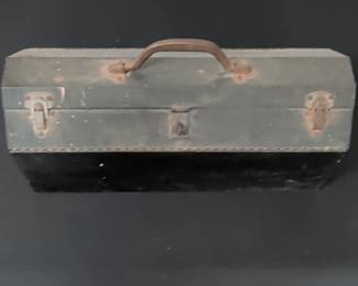 Vintage Metal Toolbox with Assorted Hand Tools - Possibly Craftsman or Kennedy