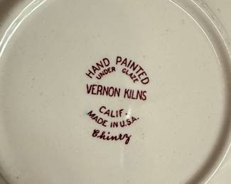 Vernon Kilns "Chintz" Pattern Dinnerware Set