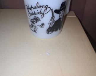 Fire King Hopalong Cassidy Milk Glass Mug