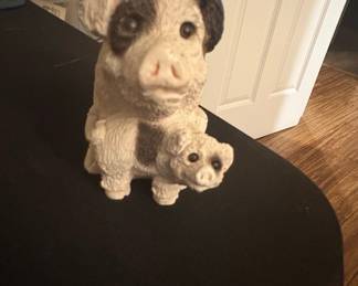 Stone Critters Pig Mother and Piglet Figurine