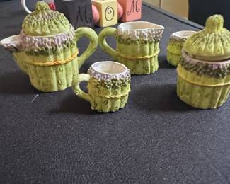 Miniature "Corn Cob" Tea Set with Tray
