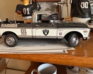 Danbury Mint 1972 Oakland Raiders Die-cast Truck and Memorabilia Lot