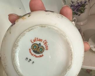 Lefton China Gold 50th Anniversary Tea Cup and Saucer Set with Lidded Trinket Box and Swan Creamer
