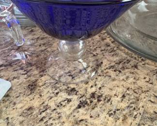 Cobalt Blue Pedestal Compote Bowl