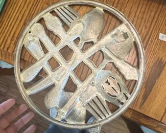 Godinger Silver Art Co. Silver Plated Trivet with Cutlery Design