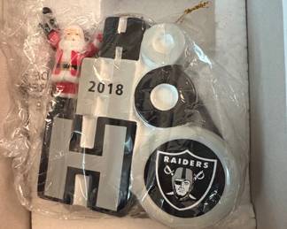 Las Vegas Raiders "HO HO HO" Christmas Ornament 2018