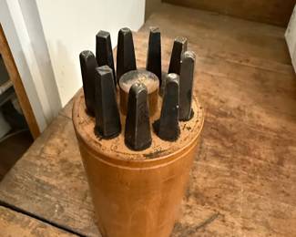 Vintage Auger Bit Set in Wooden Case