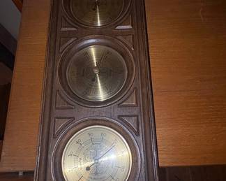 Springfield "1702" Barometer, Thermometer, and Hygrometer Set in Wooden Case