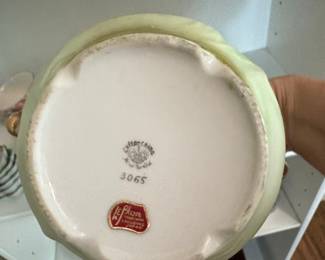 Lefton China Hand-Painted Rose Teapot and Salt Shakers Set