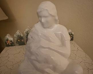 White Ceramic Pieta Figurine