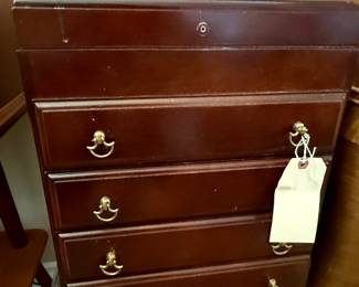 Vintage Wooden Jewelry Box with Drawers