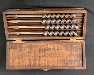 Russell Jennings Auger Bit Set in Wooden Box