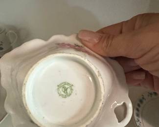 Antique Nippon Hand Painted Porcelain Serving Dish with Floral Motif and Gold Trim