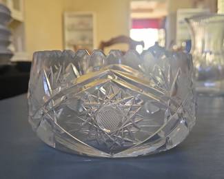 Anchor Hocking Prescut "Star of David" Pattern Crystal Bowl
