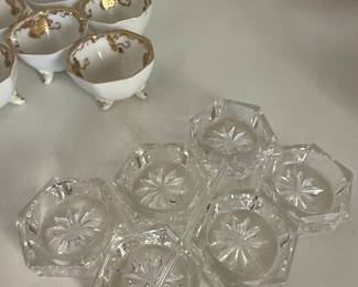 Set of 7 Crystal Salt Cellars