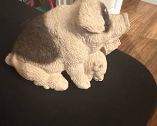 Stone Critters Pig Mother and Piglet Figurine